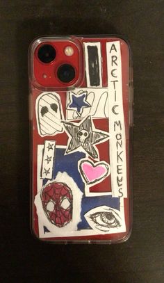 an iphone case with some stickers on it