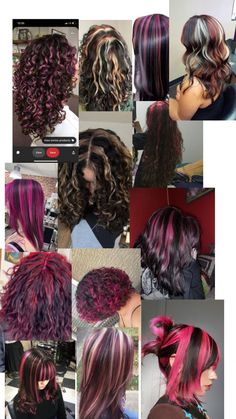 Sizzling Red Highlight Ideas for Every Hair Length Red Hair Looks, Highlights Curly Hair, Chunky Highlights, Wine Hair, Hair Inspiration Long, Hair Color Streaks, Hair Streaks, Dyed Hair Inspiration, Colored Curly Hair