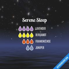 Serene Sleep — Essential Oil Diffuser Blend Essential Oils For Sleep, Essential Oil Blends Recipes, Essential Oil Mixes, Aromatherapy Blends