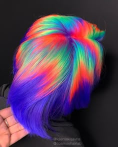 Uv Hair, Exotic Hair Color, Holographic Hair, Hair Colour Design, Creative Hair Color, Rainbow Hair Color, Multi Colored Hair