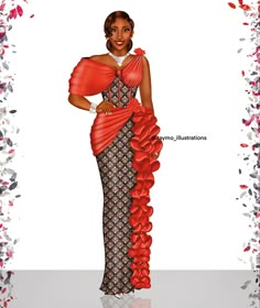 Native Wears For Ladies, African Fashion Illustration, Fashion Design Drawing