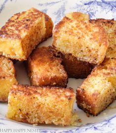 several pieces of bread are on a plate