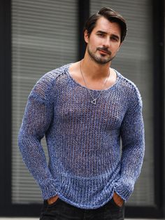 Fashion Guide, Open Knit Sweater, Shirtless Men, Knit Pullover, Open Knit, Pullover Men, Men Clothing, Stylish Men