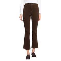 Add these corduroy pants to your fall line-up for easy dressing. Made with a stretchy cord fabric, they have classic design details that will make them timeless: a zipper fly with button closure, belt loops and signature five–pockets styling. The kick crop flare leg offers plenty of styling options – wear them with boots, heel or sneakers. Brown Stretch Corduroy Pants, Stretch Brown Corduroy Pants, Boots Heel, Crop Flare, Easy Dressing, Straight Trousers, Cropped Flares, Crop Pants, Hem Style