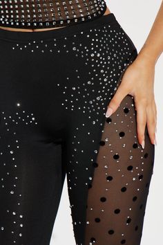 Available In Black. Legging High Rise Pull On Elastic Waistband Embellished Stretch Disclaimer: Rhinestone Placement Will Vary. Main Fabric: 95% Polyester 5% Spandex Imported | Spark The Passion Embellished Legging in Black size Large by Fashion Nova Embellished Leggings, The Passion, Black Leggings, Black Fashion, Fashion Nova, High Rise, Spandex, Size Medium, Leggings