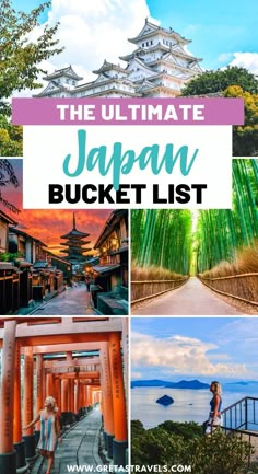 the ultimate japan bucket list with photos and text overlay