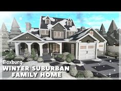 a rendering of a winter suburban family home