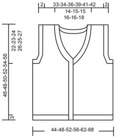 a drawing of a vest with measurements