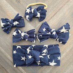 END OF SUMMER SALE  $10 each or 3 for $25  Piggy's- set of two 3" bows on clippy's  Chunky- 5" bow on a clippy  Tiny- 4" bow on a nylon band  Sweety- 5" bow on a fabric headband *Preemie, 0-6m, 6-12m, 12-18m, 18-24m Playful Bow Hair Accessories For Summer, Playful Summer Hair Accessories With Bow, Cute Blue Hair Accessories For Summer, Cute Blue Summer Hair Accessories, Adjustable Playful Bow For Summer, Playful Adjustable Bow For Summer, Adjustable Cotton Bow - Cute Style, Cute Adjustable Bow For Summer, Adjustable Cute Cotton Bow