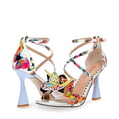 Blue by Betsey Johnson Trudie Heeled Sandals Blue By Betsey Johnson, Black Butterfly, White Butterfly, Synthetic Rubber, Discount Shoes, Heeled Sandals, Betsey Johnson, Open Toe, Ankle Strap