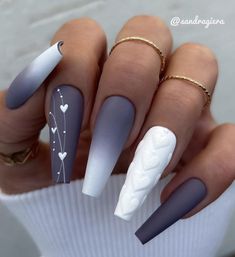 2025 Nails, Grey Nail, Grey Nail Designs, Shaped Nails, Fancy Nails Designs, Stylish Nails Designs, Girly Acrylic Nails, Nails Spring