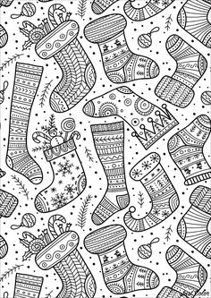 a black and white christmas stocking pattern