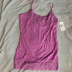 Light And Breezy Comfortable Cami With Lace On Bottom And Neckline Lace Cami, Lace Tank Top, Lace Tank, Pink Lace, Summer Aesthetic, Baby Pink, Pink Ladies, Aesthetic Clothes, Womens Tops