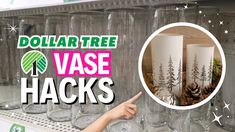 dollar tree vase hacks are on display in a store