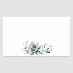 a watercolor painting of succulents and flowers on a white background sticker