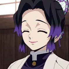 an anime character with purple hair wearing a white jacket