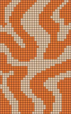 an orange and white cross stitch pattern