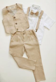 5 pcs Boys linen suit/ Toddler Wedding, Ring bearer, Baptism outfit/ 5pcs. set Fall Ring Bearer Outfit, Suits For Kids Boys, Kids Wedding Outfits Boys, Fall Groomsmen, Toddler Suit, Wedding Ring Bearer Outfit, Ring Bearer Suit, Kids Wedding Outfits, Wedding Outfit For Boys