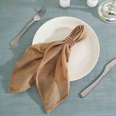 5 Pack | 20x20 Natural Linen Napkins, Slubby Textured Wrinkle Resistant Napkins Blue Linen Napkins, Burlap Napkins, Linen Dinner Napkins, Table Overlays, Linen Color, Cloth Dinner Napkins, Table Napkins, Outdoor Party, Rustic Chic