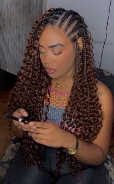 Braids With Leave Out, Braids For Prom, Curly Braids For Black Women, Womens Braids, Hairstyles For Long Hair Braids, Cute Braids Hairstyles, Hair Braids Styles, Different Braid Hairstyles, Hairstyle For Black Women