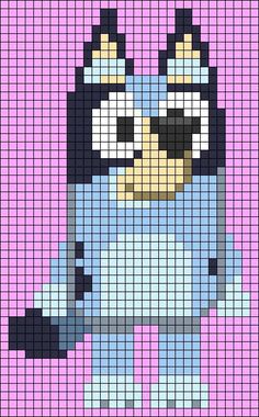 a cross stitch pattern of a cartoon character