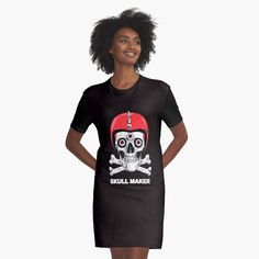 Get my art printed on awesome products. Support me at Redbubble #RBandME: https://www.redbubble.com/i/dress/A-Skull-with-Motorcycle-Helmets-Skull-Maker-by-Cultradesign/52142347.TGIUM?asc=u Stolen Heart, I Dress, T Shirt Dress, Tshirt Dress, Graphic T Shirt