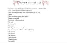 the instructions for how to feel and look angelic with pink bows on their head