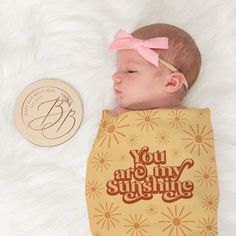 "Retro \"You Are My Sunshine\" Blanket for Babies Retro Sunshine for Toddlers Retro Sun Nursery Retro Nursery Décor Give a gift of warmth and love to the special baby or child in your life with this cozy, \"You Are My Sunshine\" blanket. Made of soft fleece, minky, or jersey fabric per your preference, these blankets are ideal for snuggling. This is a gift that is both functional and beautiful. This design features sunbursts that emphasize a retro/groovy script in a seamless pattern throughout t Groovy Nursery, Sunshine Baby Blanket, Sun Nursery, Lovely Background, Retro Nursery, Sunshine Nursery, Baby Name Blocks, Sunshine Design, Handwriting Gifts