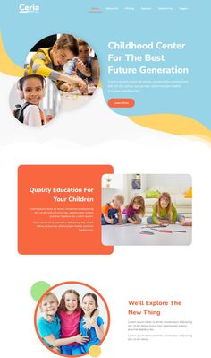 the website for children's center, which is designed to help them learn how to use