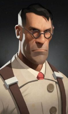 an animated man with glasses and suspenders