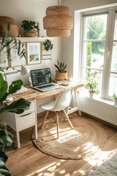 modern cozy Scandinavian Home Office, minimalist Hidden Murphy Bed, Office Palette, Earthy Scandinavian, Scandinavian Home Office, Neutral Home Office, Scandinavian Office, Multifunctional Room, Home Office Design Ideas, Office Gallery Wall