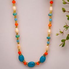 Each of our stunning necklace/earring sets include a variety of shapes and hues that are sure to catch everyone's eye. Each necklace/earring sets incorporates colors and texture that capture the light. You will enjoy the color combinations of this necklace/earring sets for many years to come.  Perfect for an evening on the town or for adding a noticeable touch of class and sophistication to any outfit, casual; dressy or all day wear. Unique and on trend. I use high quality faceted beads/semiprec Elegant Orange Necklaces With Polished Beads, Orange Multi-strand Necklaces For Gifts, Orange Multi-strand Beaded Necklace With Polished Beads, Multi-strand Turquoise Necklace With Colorful Beads For Gifts, Blue Multi-strand Turquoise Necklace With Colorful Beads, Turquoise Statement Necklace, Silver Gift Box, Handcrafted Necklace, Toggle Clasp