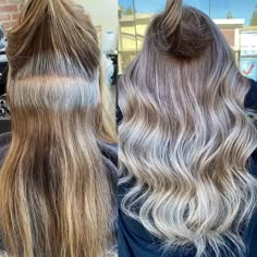 Ash Blonde Hair With Highlights, Grey Blending, Grey Hair Transformation, Icy Blonde Hair, Grey Hair Inspiration, Cool Blonde Hair, Gray Hair Growing Out, Ash Blonde Hair, Blending Gray Hair