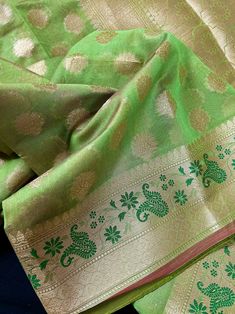 Handmade Parrot Green Semi Banarasi Silk Saree With Meenakari Work Handmade With Zari Weaving - Etsy Parrot Green Saree, Parrot Green, Men's Ethnic Wear, Banarasi Silk Saree, Bandhani Saree, Green Saree, Readymade Blouse, Kantha Stitch, Heart And Soul