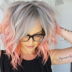 Pastel Pink Hair Ombre, Blorange Hair, Cheveux Oranges, Pink Ombre Hair, Short Ombre Hair, Pulp Riot Hair, Hair Color Pastel, Olivia Culpo, Pastel Hair