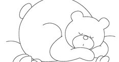 a black and white drawing of a teddy bear sitting on the ground with its eyes closed