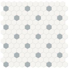 a white and gray hexagonal tile pattern