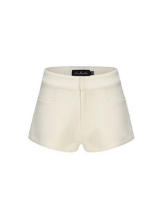 Trendy Luxury Cotton Shorts, Luxury Timeless Bottoms With Pockets, Luxury Classic Shorts With Welt Pockets, Chic Luxury High Rise Shorts, Luxury Chic High Rise Shorts, Luxury Fitted Modern Shorts, Luxury Tailored Formal Shorts, Luxury Women's Shorts With Side Pockets, Luxury White Linen Shorts