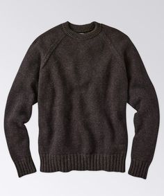 Mens Edisto Crew Neck Wool Sweater | OOBE BRAND Wool Crew Sweater With Ribbed Cuffs, Solid Merino Wool Sweater With Ribbed Cuffs, Casual Wool Crew Neck Sweater, Heather Sweater With Ribbed Cuffs For Winter, Casual Crew Neck Wool Sweater, Relaxed Fit Raglan Sleeve Winter Sweater, Winter Raglan Sleeve Sweater In Relaxed Fit, Winter Raglan Sleeve Relaxed Fit Sweater, Classic Long Sleeve Sweater In Recycled Wool