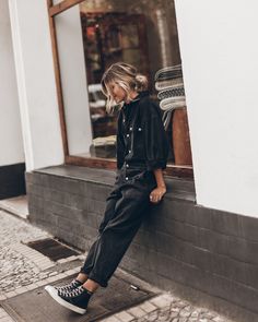 Surfergirl Style, Cotton Jumpsuit, Mom Style, Outfits Casuales, Black Outfit, Look Fashion, Capsule Wardrobe