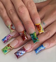 Boho Nails, Spring Acrylic Nails, Hippie Nails, Vintage Nails, Claw Nails, Nails Now, Really Cute Nails