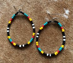 Hand beaded, fun, lightweight hoop earrings. Handmade Casual Hoop Jewelry, Earring Designs, Beaded Hoop Earrings, Beaded Hoops, Jewelry Earrings Hoops, Hand Beading, Fort Worth, Designer Earrings, Wire Jewelry