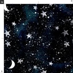 the stars and moon pattern is shown in black