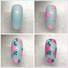 Rubia Olivo: Tutorial:  Bunny  #nail #nails #nailart Nails Gris, Unghie Sfumate, Kutek Disney, Nail Drawing, Floral Nail Designs, Nail Art Designs Diy