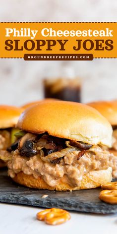 Put this main course idea on your rotation! It's a family-friendly dinner featuring philly cheesesteak with ground beef. With a wonderful combo of flavors, these easy philly cheesesteak sloppy joes are sure to be a hit! Try this beef recipe for dinner! Ground Beef Philly, Cheesesteak Sloppy Joes, Hamburger Dinner Ideas, Sautéed Peppers, White Cheese Sauce, Cheesy Meatloaf, Philly Cheesesteak Sloppy Joes, Beef Sandwich Recipes, Easy Sandwich Recipes