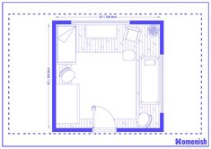 the floor plan for a small apartment with one bedroom and an attached living room area