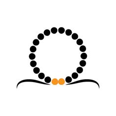 a black and orange beaded bracelet on a white background