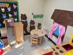 children's playroom with teddy bears and other toys