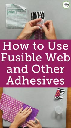 two hands on top of a laptop with the words how to use fushi web and other adhesives