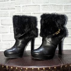 Coach Athena Black Leather Rabbit Fur Platform Ankle Boots Booties Size 7b $368 Super Comfortable All Leather Excellent Condition ( Worn Once) 4.75 Inches Heals And 1 Inch Platform This Baby Will Give You Height! Tags: Summer/Spring/Fall/Winter, Festival, School, Date, Weekend, Party, Casual/Formal Wear, Vacation, Easter, Mother's Day, Cruise, Beach, Date Night, Friday, Weekday, Church, School, College, Streetwear, Concert, Movies, Picnic, Photoshoot, Graduation, Birthday, Anthropologie, Zara, F Photoshoot Graduation, College Streetwear, Picnic Photoshoot, Beach Date, Winter Festival, Weekend Party, Platform Ankle Boots, Coach Shoes, School College